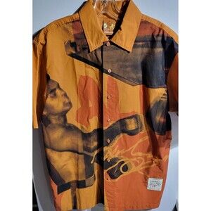 Vintage Platinum FUBU Boxing Commission Muhammad Ali S/S Shirt Orange Size L